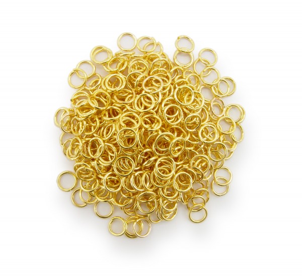 Binderinge / jump Rings 5mm Durchmesser Farbe Gold 15g ca.350 Stk