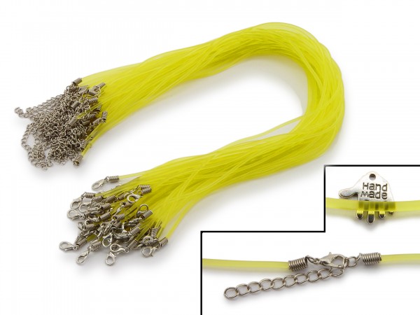 2 Halsbänder aus transparentem Kunststoff Gelb