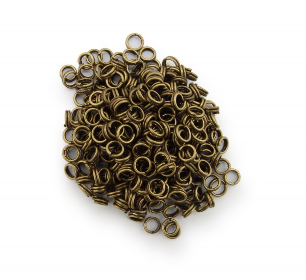 Schlüsselringe / split Rings 4mm Durchmesser Farbe Antik Bronze 50g ca.950 Stk