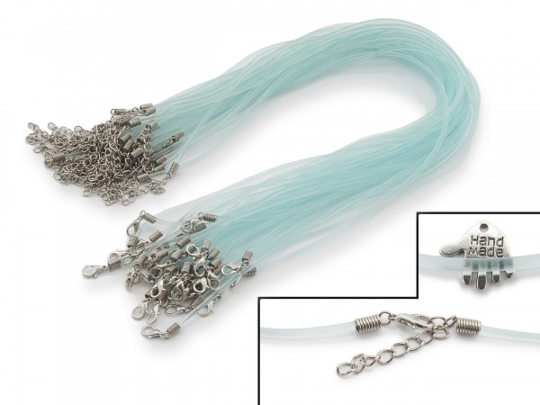 2 Halsbänder aus transparentem Kunststoff Eisblau