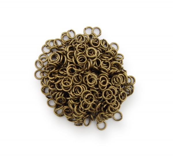 Binderinge / jump Rings 4mm Durchmesser Farbe Antik Bronze 15g ca.420 Stk