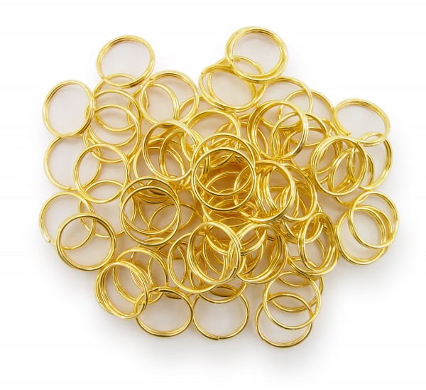 Schlüsselringe / split Rings 10mm Durchmesser Farbe Gold 50g ca.260 Stk