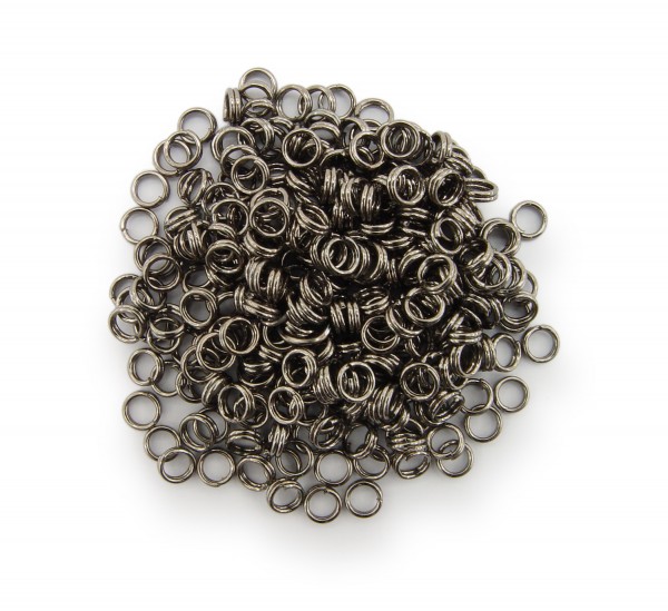 Schlüsselringe / split Rings 4mm Durchmesser Schwarz / gunmetal 50g ca.950 Stk