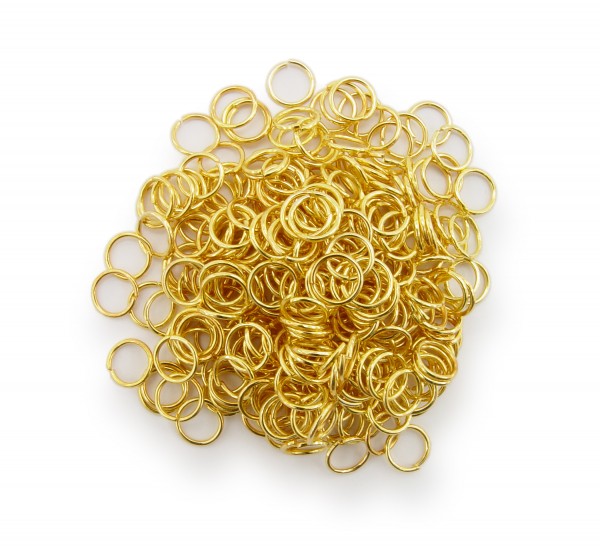 Binderinge / jump Rings 6mm Durchmesser Farbe Gold 15g ca.260 Stk