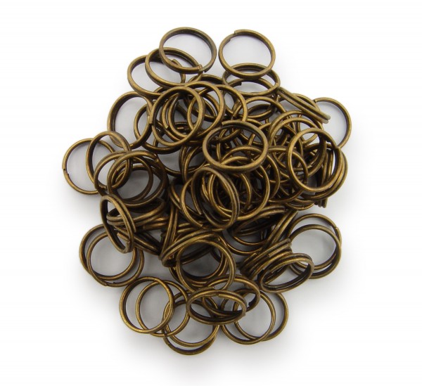 Schlüsselringe / split Rings 10mm Durchmesser Farbe Antik Bronze 15g ca.80 Stk