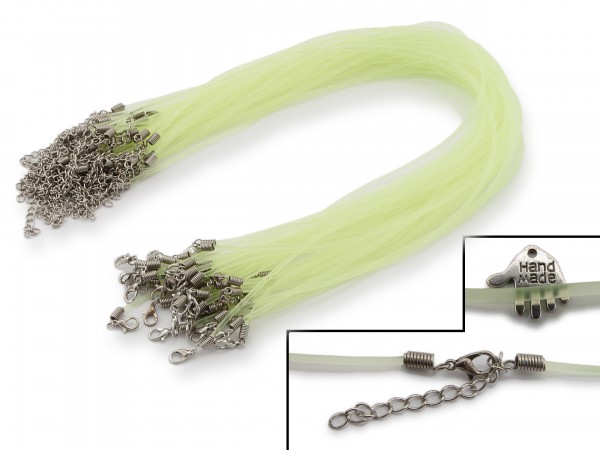2 Halsbänder aus transparentem Kunststoff Gelbgrün