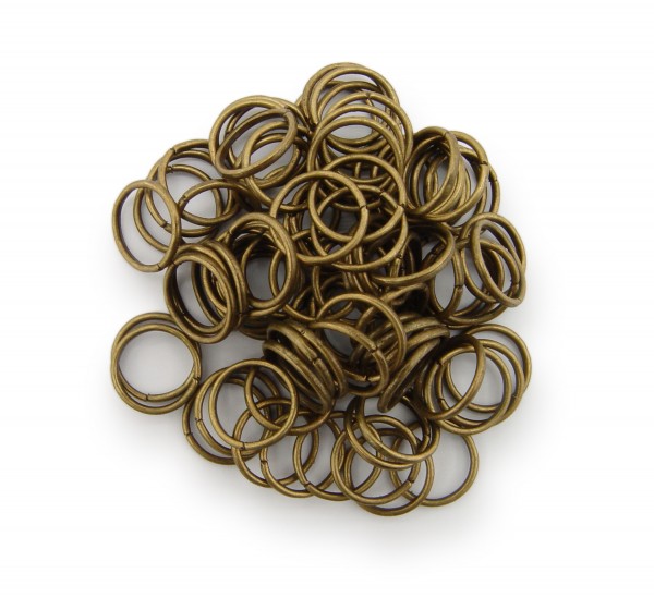 Binderinge / jump Rings 10mm Durchmesser Farbe Antik Bronze 15g ca.80 Stk