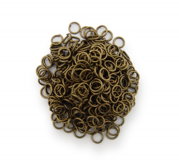 Binderinge / jump Rings 5mm Durchmesser Farbe Antik Bronze 15g ca.350 Stk