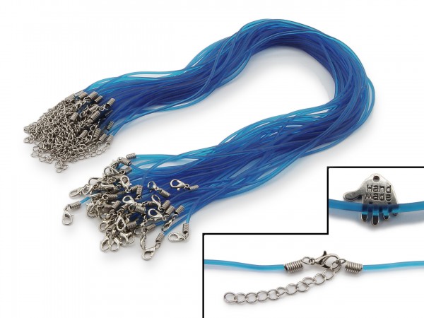 Halsband aus transparentem Kunststoff Blau
