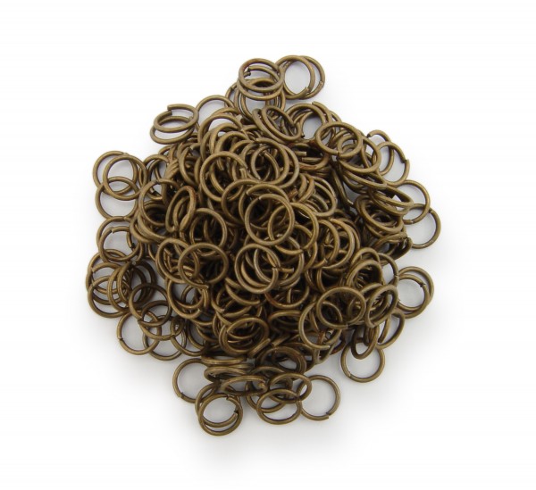 Binderinge / jump Rings 6mm Durchmesser Farbe Antik Bronze 50g ca.800 Stk