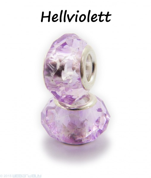 Facettierte Perle / Bead aus Glas 14 x 8 mm Farbe - Hellviolett