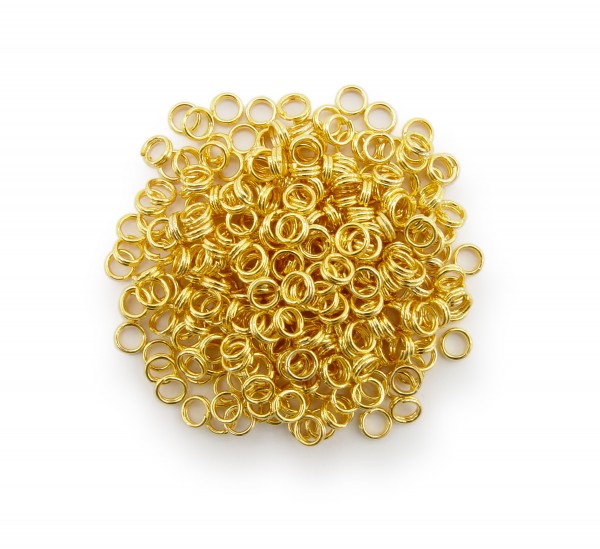 Schlüsselringe / split Rings 4mm Durchmesser Farbe Gold 15g ca.290 Stk