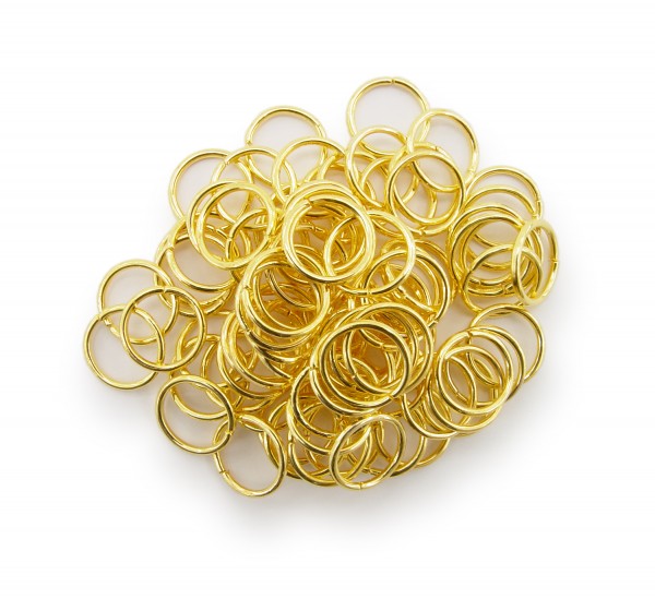 Binderinge / jump Rings 10mm Durchmesser Farbe Gold 15g ca.80 Stk