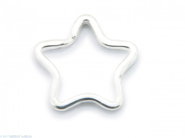 Schlüsselring / split Ring in Sternform 34mm Breite Farbe Silber