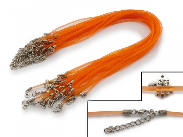 2 Halsbänder aus transparentem Kunststoff Orange