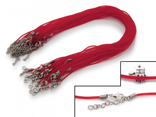 2 Halsbänder aus transparentem Kunststoff Rot