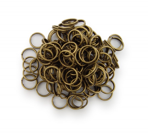 Schlüsselringe / split Rings 8mm Durchmesser Farbe Antik Bronze 15g ca.100 Stk