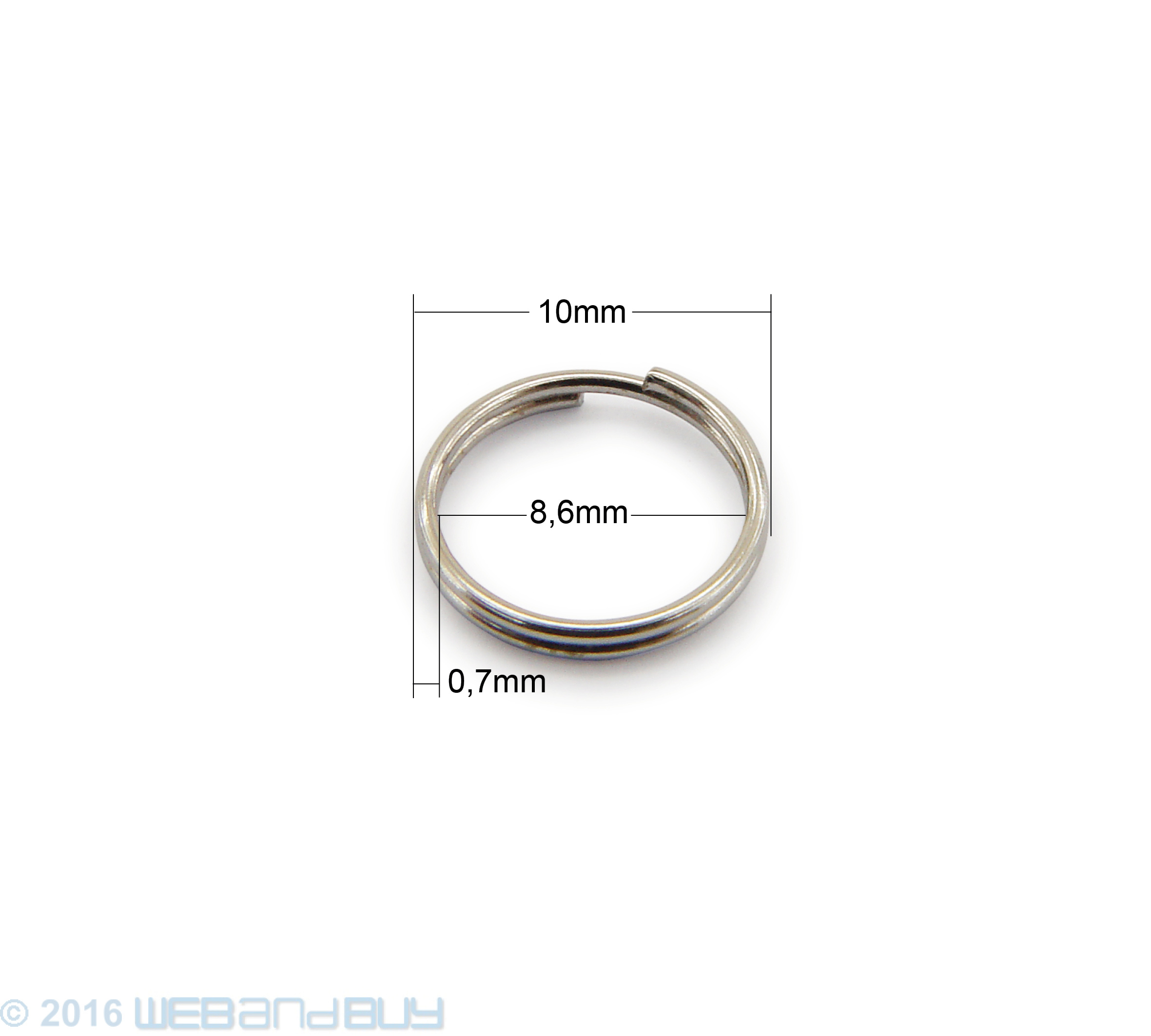 split Rings 10mm Durchmesser Farbe Schwarz 50g ca.260 Stk Schlüsselringe 