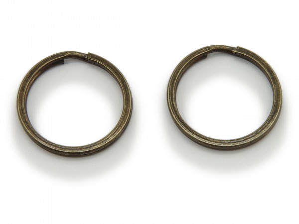 2 Schlüsselringe / split Rings 25 mm Durchmesser Farbe Antik Bronze